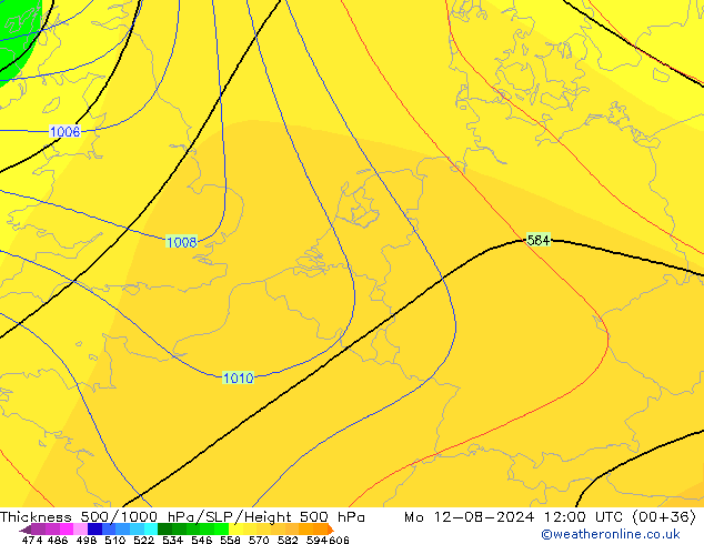 Dikte 500-1000hPa CFS ma 12.08.2024 12 UTC