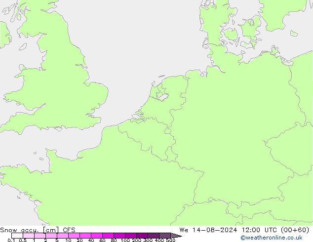 Snow accu. CFS 星期三 14.08.2024 12 UTC