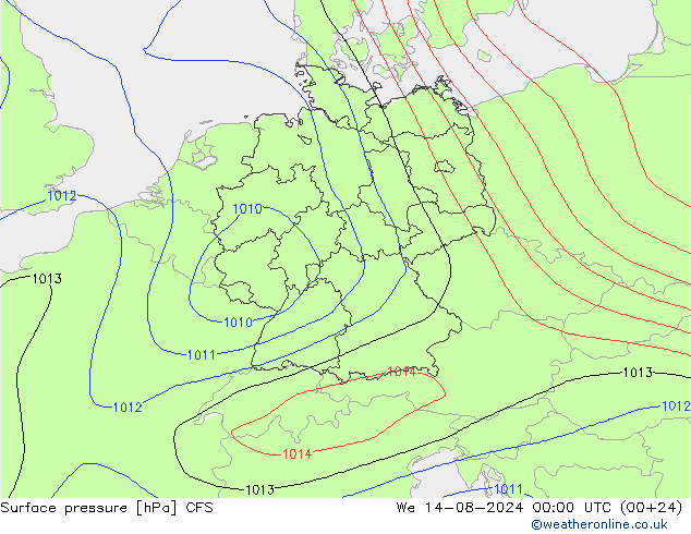 Luchtdruk (Grond) CFS wo 14.08.2024 00 UTC