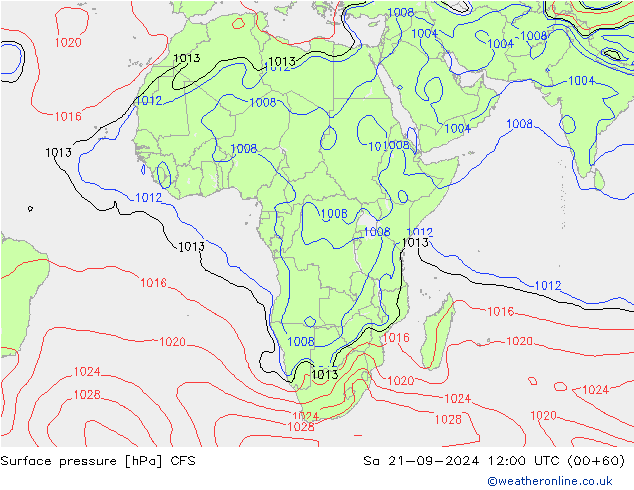 Surface pressure CFS Sa 21.09.2024 12 UTC