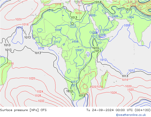 Presión superficial CFS mar 24.09.2024 00 UTC