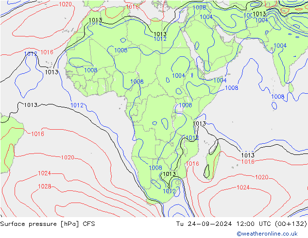 приземное давление CFS вт 24.09.2024 12 UTC