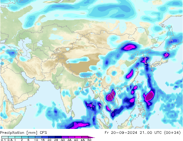 Neerslag CFS vr 20.09.2024 00 UTC