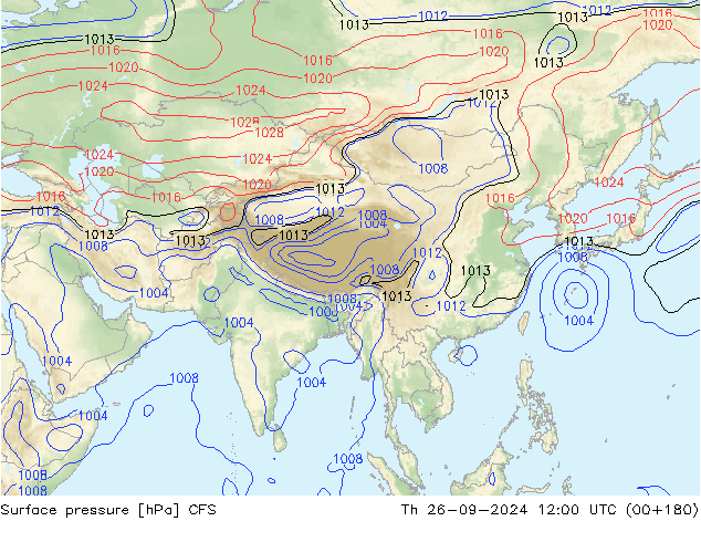 pressão do solo CFS Qui 26.09.2024 12 UTC