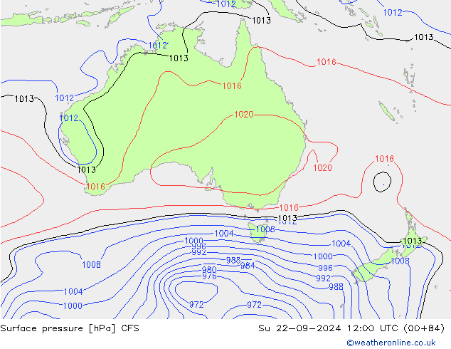 Surface pressure CFS Su 22.09.2024 12 UTC