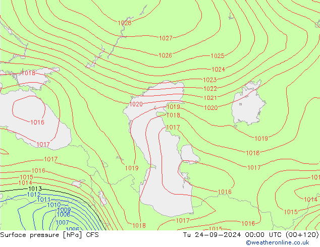 pression de l'air CFS mar 24.09.2024 00 UTC