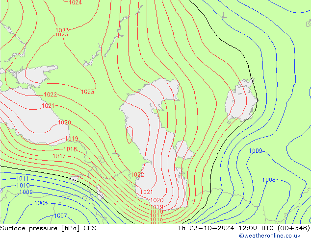 ciśnienie CFS czw. 03.10.2024 12 UTC