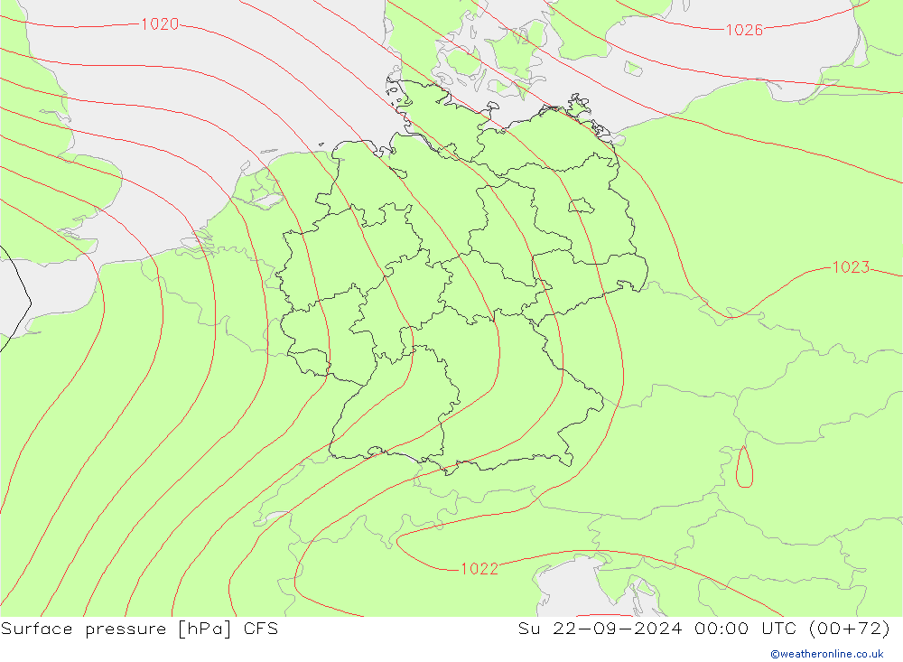 pression de l'air CFS dim 22.09.2024 00 UTC