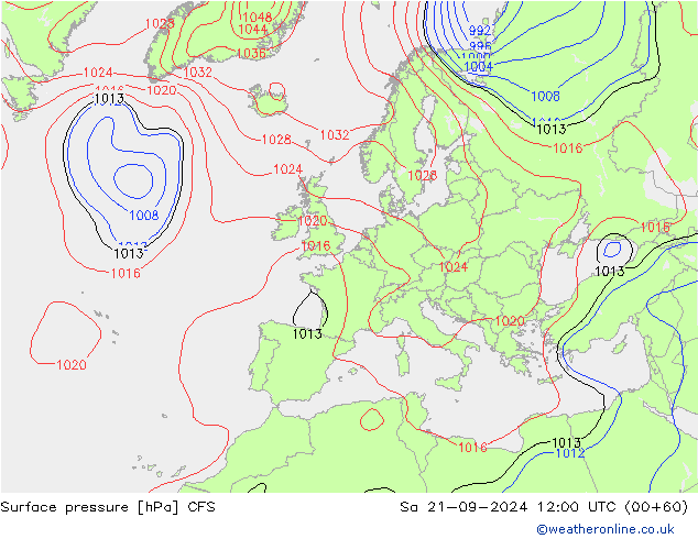 地面气压 CFS 星期六 21.09.2024 12 UTC