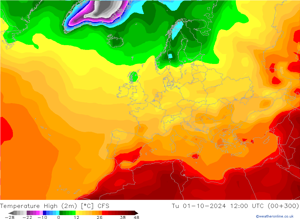 Max.  (2m) CFS  01.10.2024 12 UTC