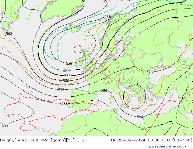 Hoogte/Temp. 500 hPa CFS do 26.09.2024 00 UTC