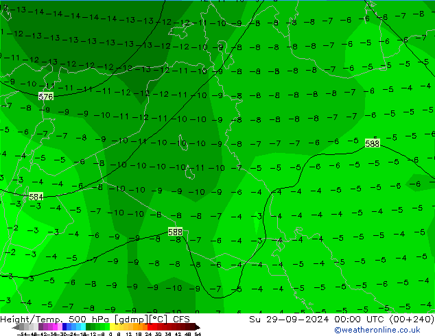 Yükseklik/Sıc. 500 hPa CFS Paz 29.09.2024 00 UTC