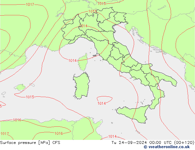 Pressione al suolo CFS mar 24.09.2024 00 UTC