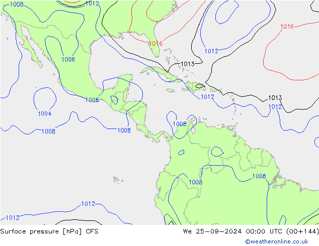 Surface pressure CFS We 25.09.2024 00 UTC