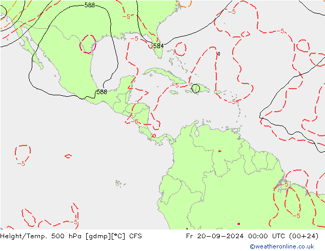 Height/Temp. 500 гПа CFS пт 20.09.2024 00 UTC