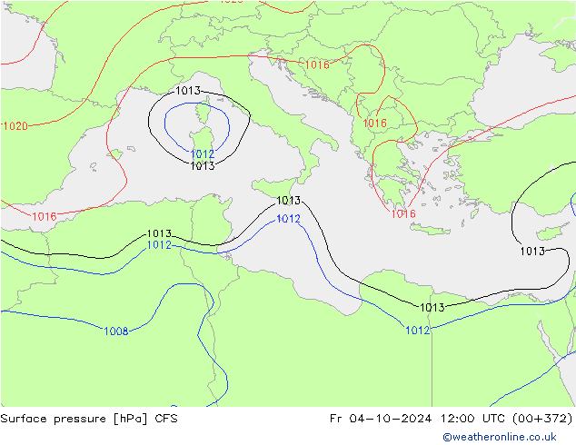 Surface pressure CFS Fr 04.10.2024 12 UTC