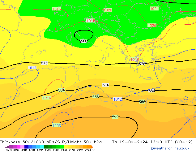 Thck 500-1000гПа CFS чт 19.09.2024 12 UTC