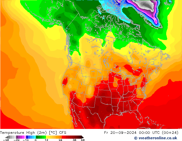 Temperature High (2m) CFS Fr 20.09.2024 00 UTC