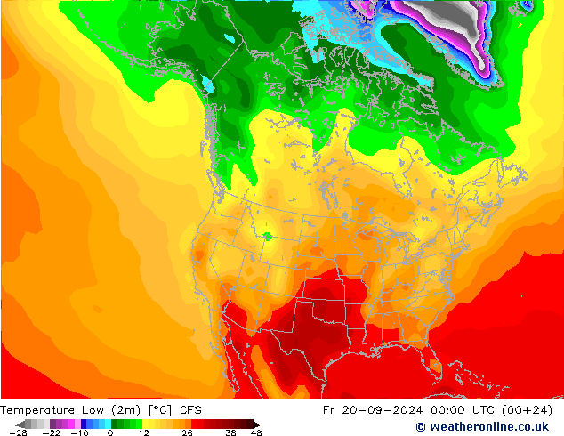 Min. Temperatura (2m) CFS pt. 20.09.2024 00 UTC