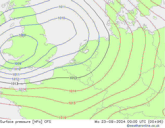 Atmosférický tlak CFS Po 23.09.2024 00 UTC