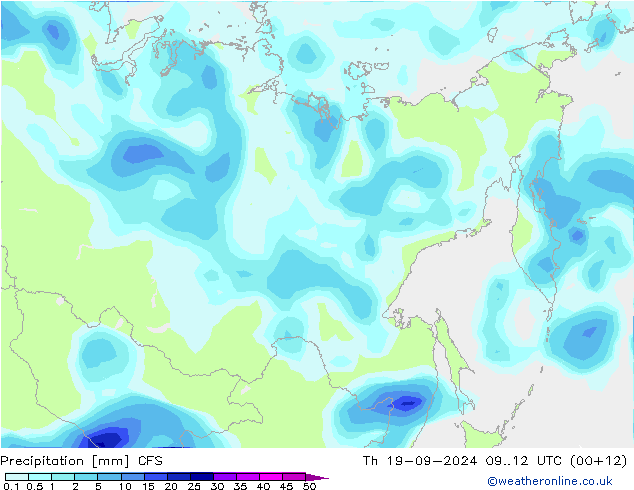 Srážky CFS Čt 19.09.2024 12 UTC