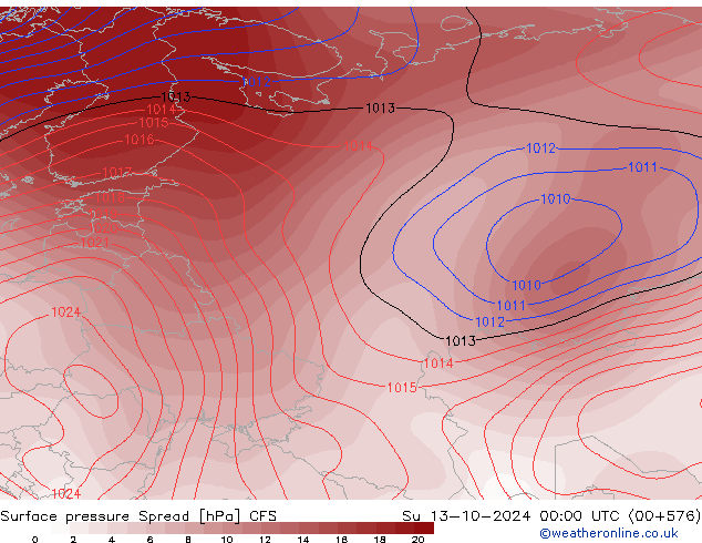 приземное давление Spread CFS Вс 13.10.2024 00 UTC