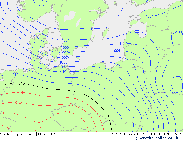 pressão do solo CFS Dom 29.09.2024 12 UTC