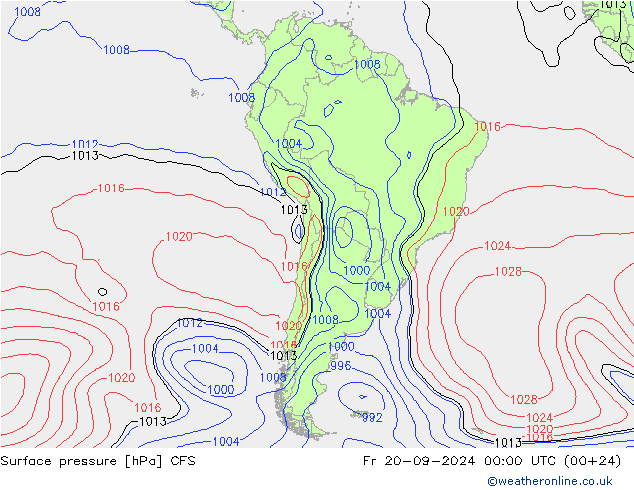 Surface pressure CFS Fr 20.09.2024 00 UTC