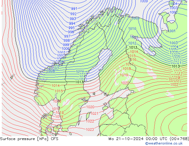 ciśnienie CFS pon. 21.10.2024 00 UTC