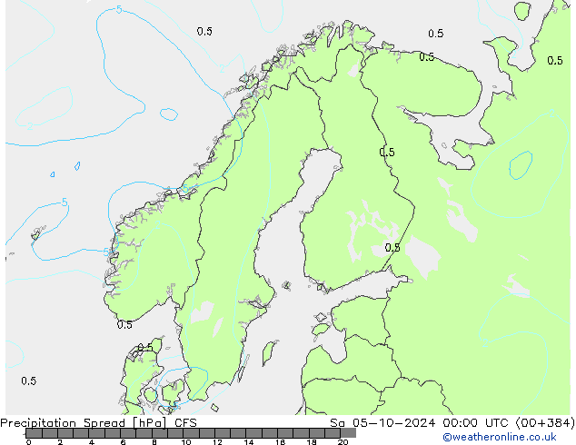 Precipitation Spread CFS Sa 05.10.2024 00 UTC