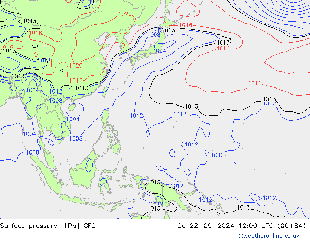 Atmosférický tlak CFS Ne 22.09.2024 12 UTC