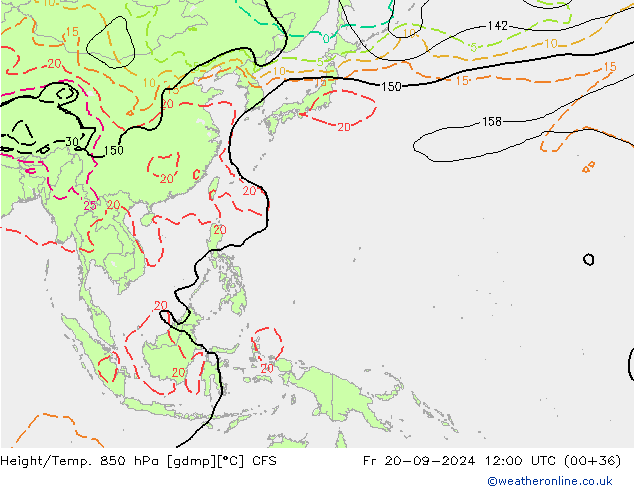 Height/Temp. 850 hPa CFS Fr 20.09.2024 12 UTC