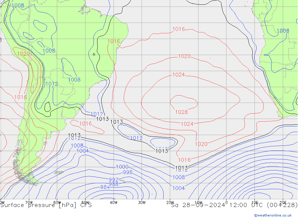 Yer basıncı CFS Cts 28.09.2024 12 UTC