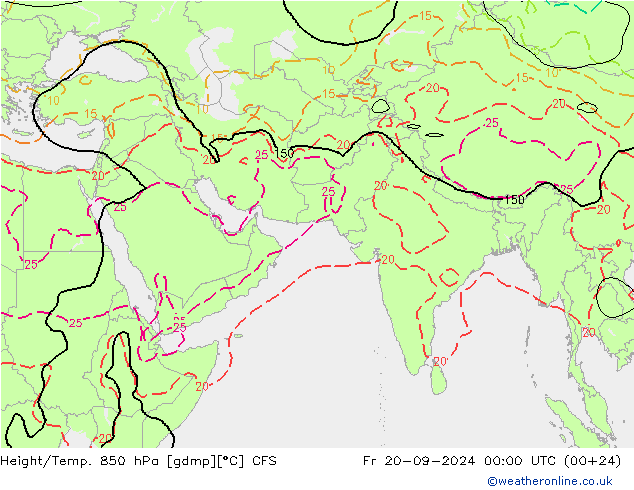 Height/Temp. 850 hPa CFS Fr 20.09.2024 00 UTC