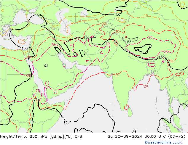 Height/Temp. 850 hPa CFS Su 22.09.2024 00 UTC