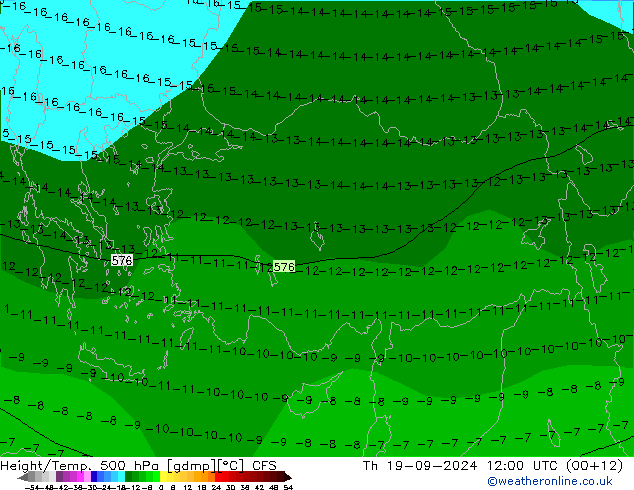 Yükseklik/Sıc. 500 hPa CFS Per 19.09.2024 12 UTC