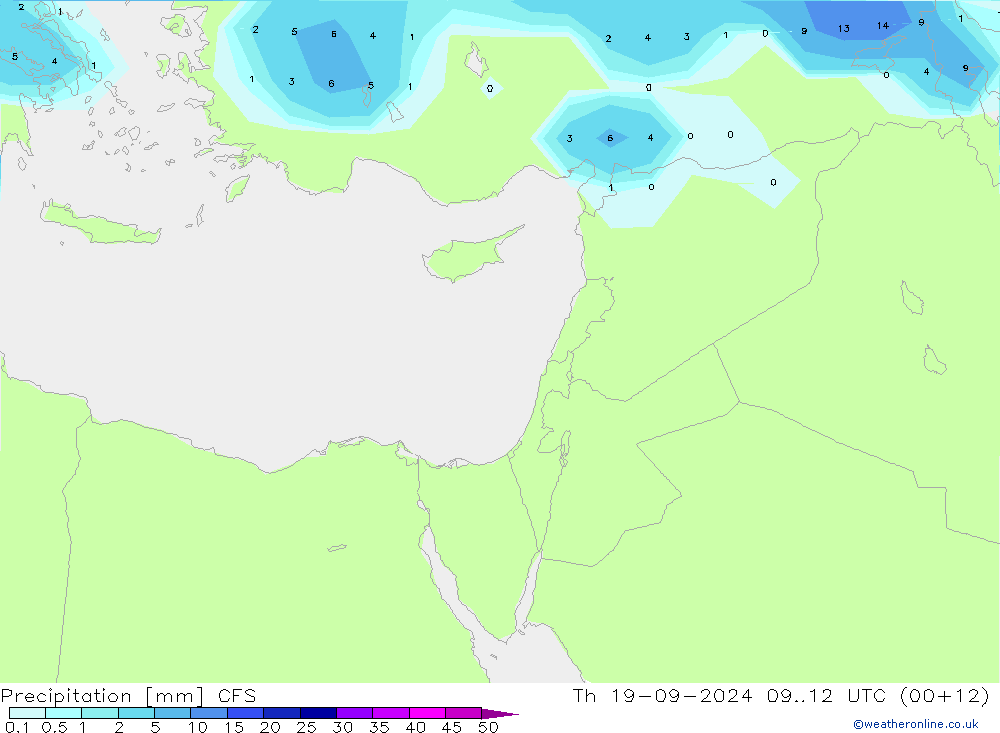 осадки CFS чт 19.09.2024 12 UTC