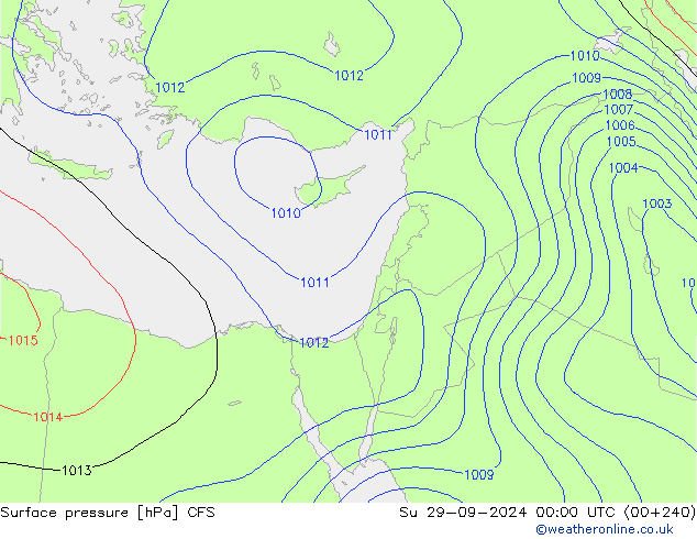 Atmosférický tlak CFS Ne 29.09.2024 00 UTC