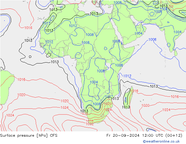 Surface pressure CFS Fr 20.09.2024 12 UTC