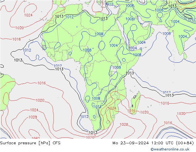 Surface pressure CFS Mo 23.09.2024 12 UTC