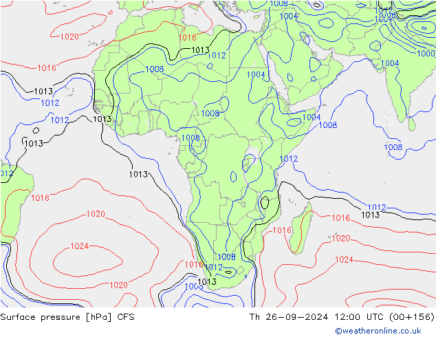 Surface pressure CFS Th 26.09.2024 12 UTC