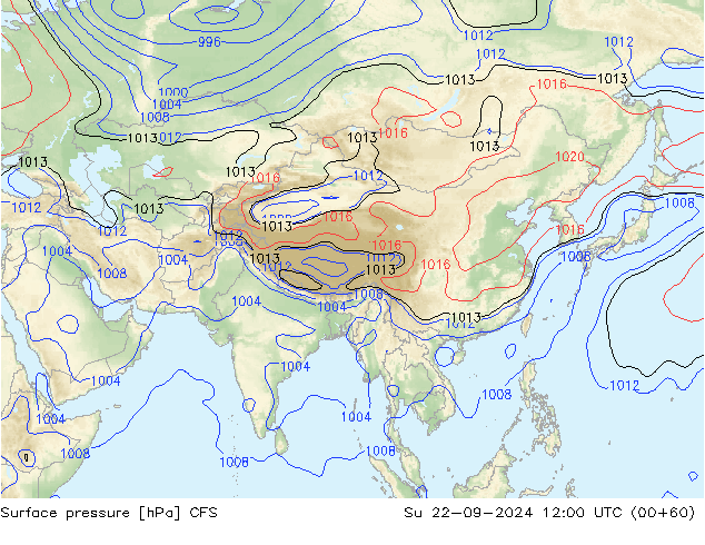 Surface pressure CFS Su 22.09.2024 12 UTC