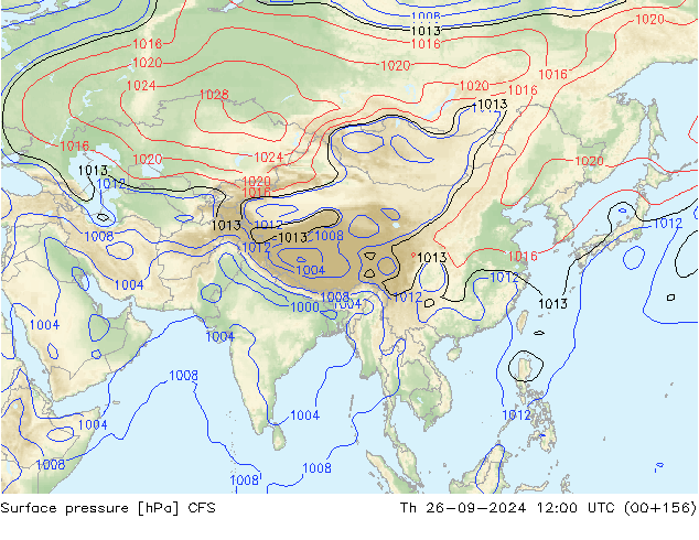 Surface pressure CFS Th 26.09.2024 12 UTC