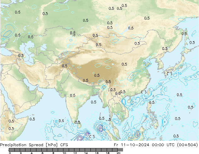 Precipitation Spread CFS Fr 11.10.2024 00 UTC