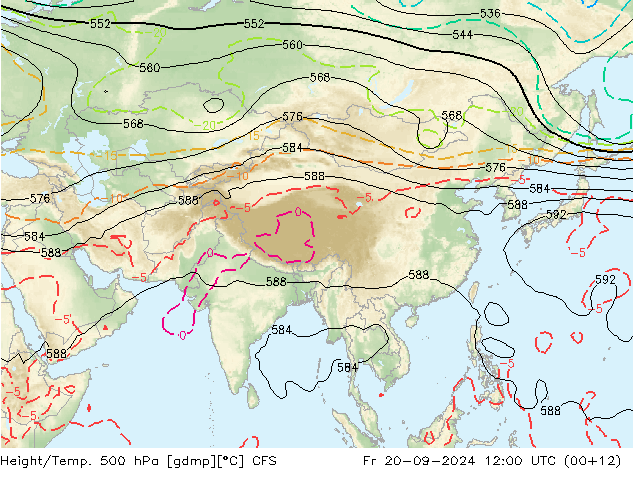 Height/Temp. 500 hPa CFS ven 20.09.2024 12 UTC