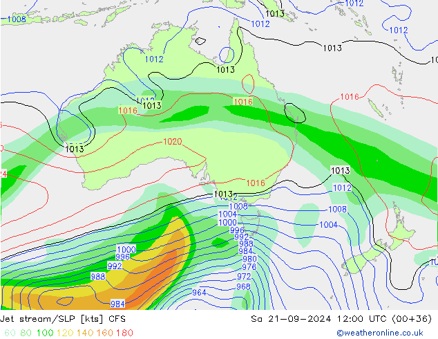 Jet stream/SLP CFS So 21.09.2024 12 UTC