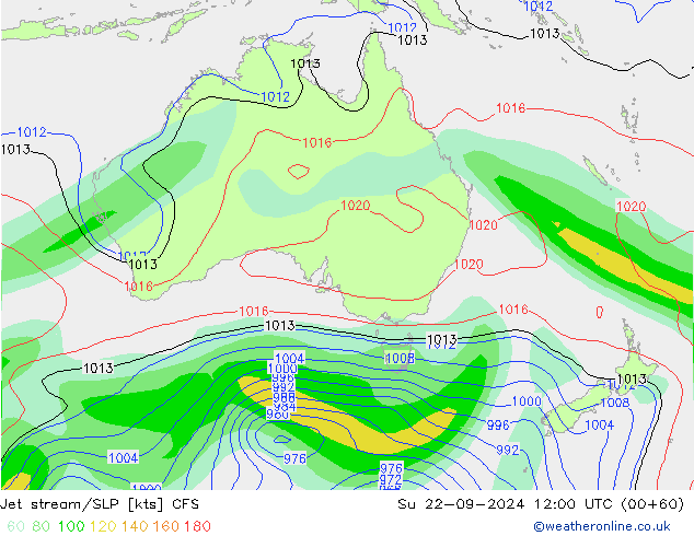 Jet Akımları/SLP CFS Paz 22.09.2024 12 UTC