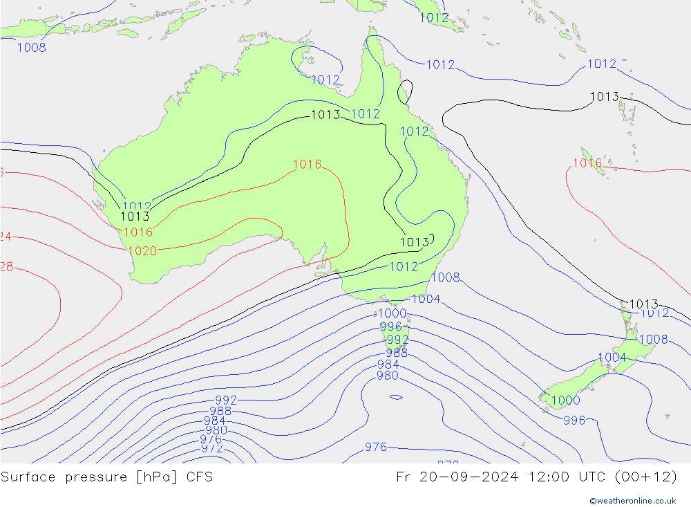 Surface pressure CFS Fr 20.09.2024 12 UTC