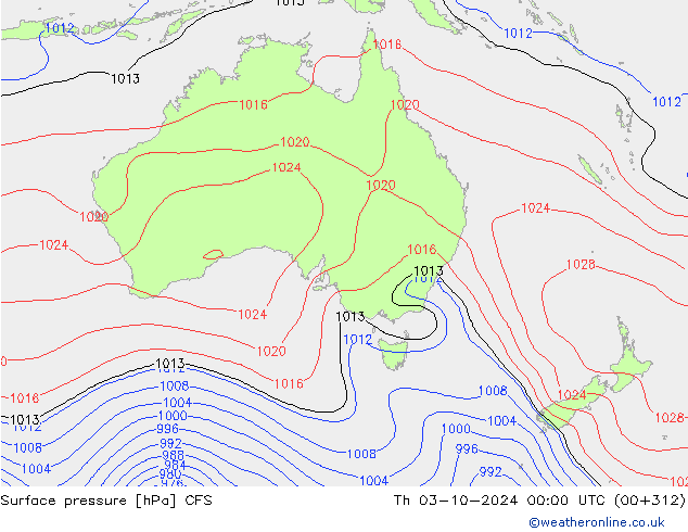 Surface pressure CFS Th 03.10.2024 00 UTC