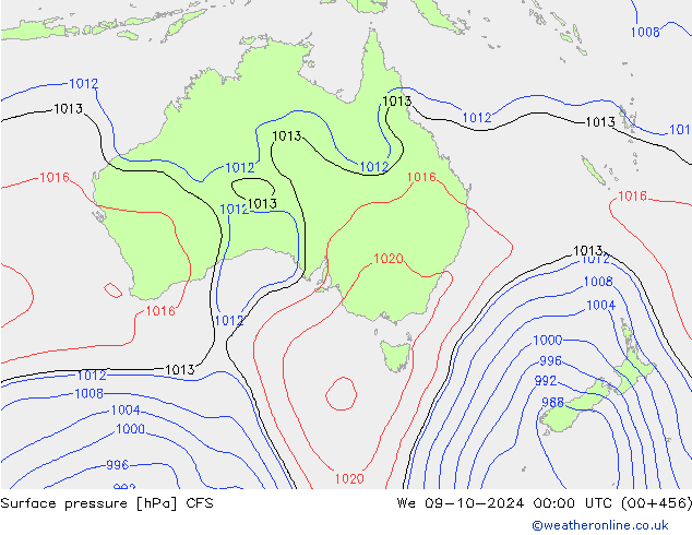 приземное давление CFS ср 09.10.2024 00 UTC